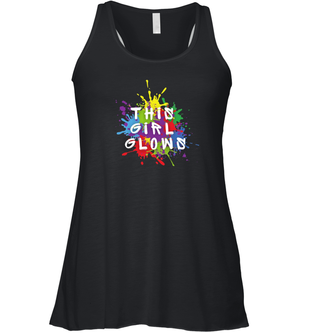 This Girl Glows For Kids Tie Dye Bright Colors Women's Flowy Tank Top