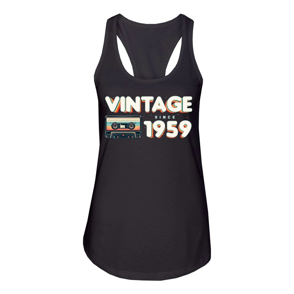 Retro Vintage 1959 Nostalgic Birthday Men Women Women's Racerback Tank