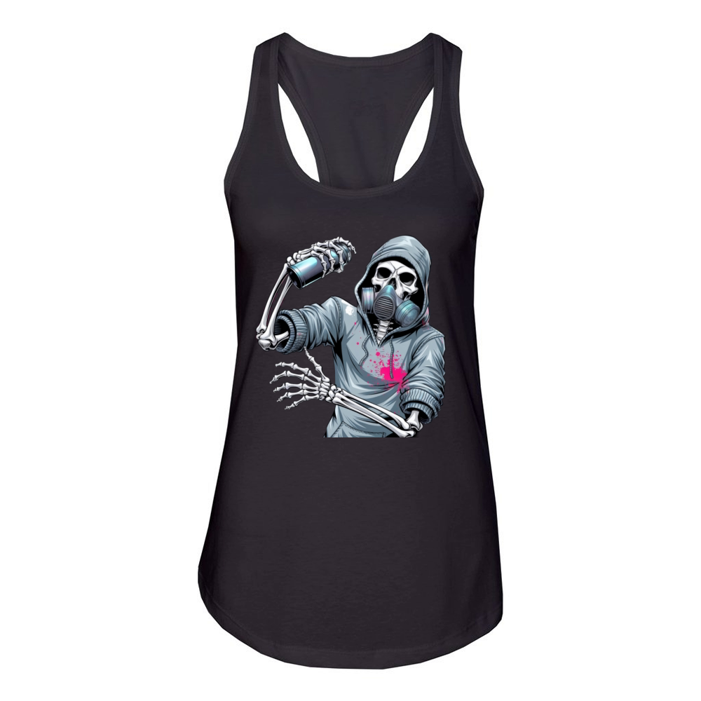 Skeleton Paint Grafiiti Cool Trend T-shirt Women's Racerback Tank