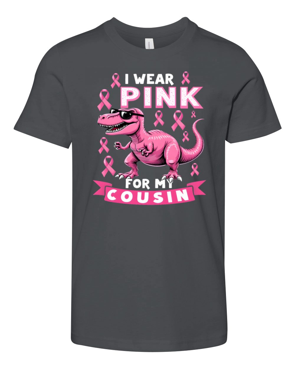 Breast Cancer Pink Awareness Design Youth Unisex Jersey Tee