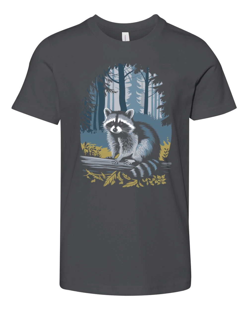Cottagecore Forest Raccoon Serenity Youth Unisex Jersey Tee