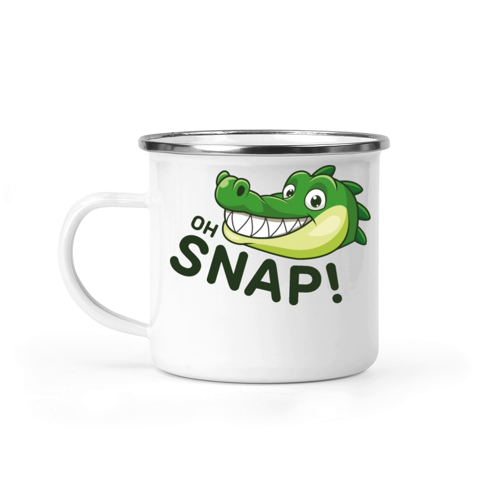 Cute Cartoon Alligator Snappy Oh Snap Funny Saying Camping Mug