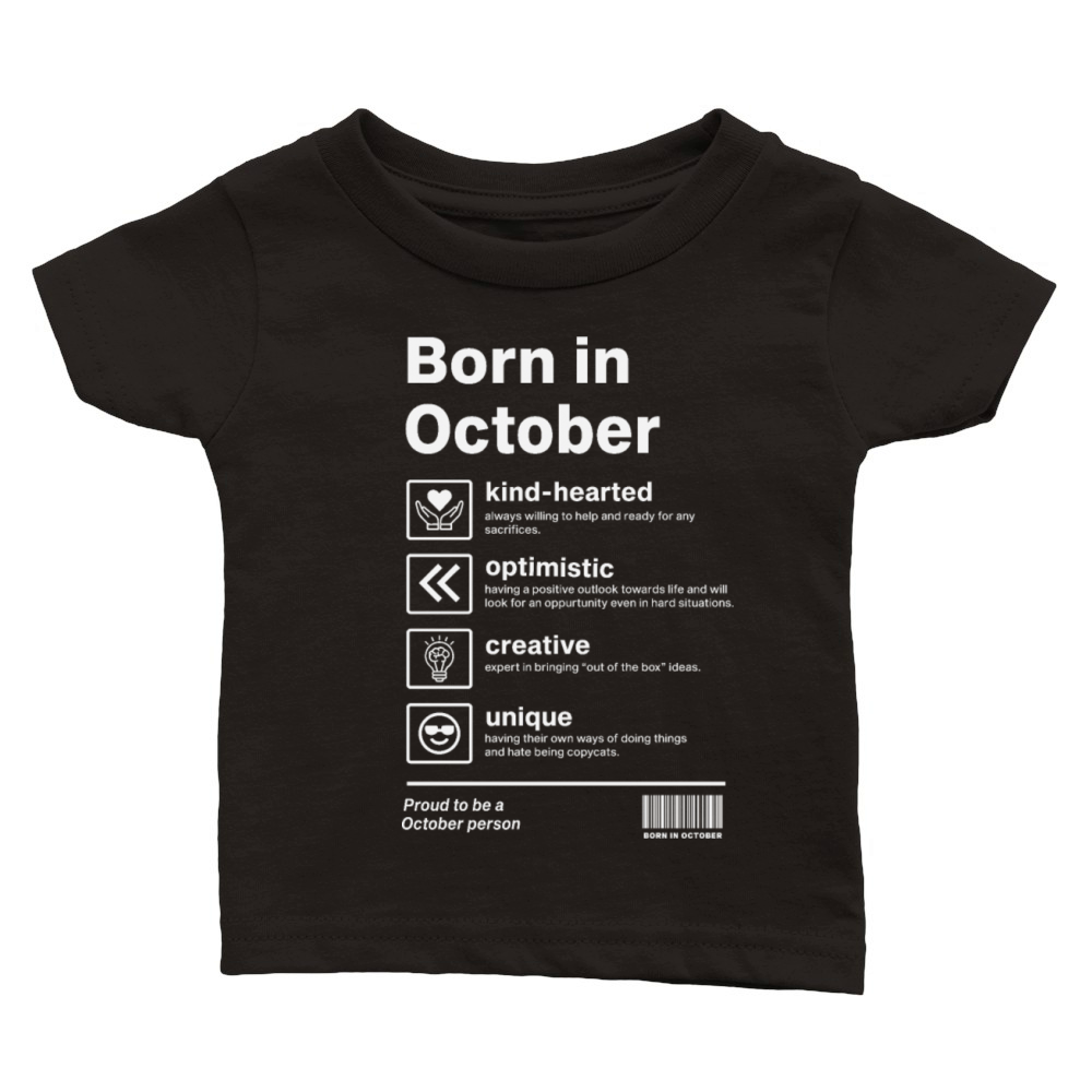 This King Was Born on October 19th Funny Birthday Classic Baby Crewneck T-shirt