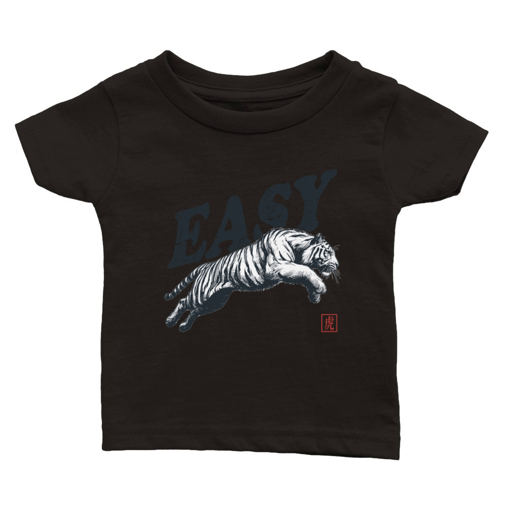 Vintage Tiger Throwback Design For Men Women Kids Classic Baby Crewneck T-shirt