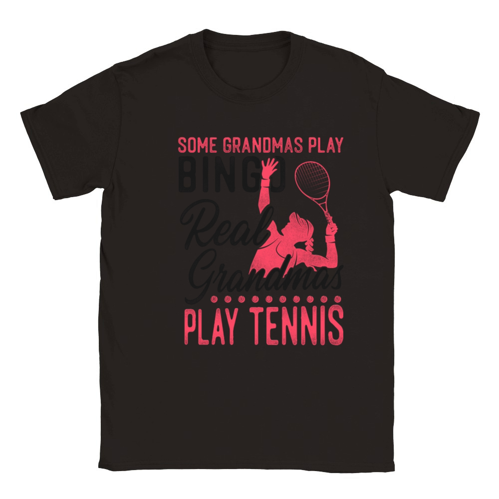 Funny Tennis Player Racket Grandma Classic Kids Crewneck T-shirt