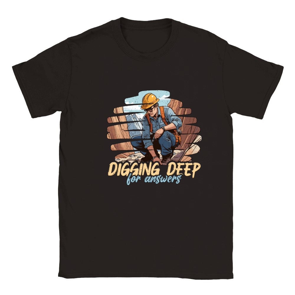 Geologist Digging Deep For Answers Rock Collector Classic Kids Crewneck T-shirt