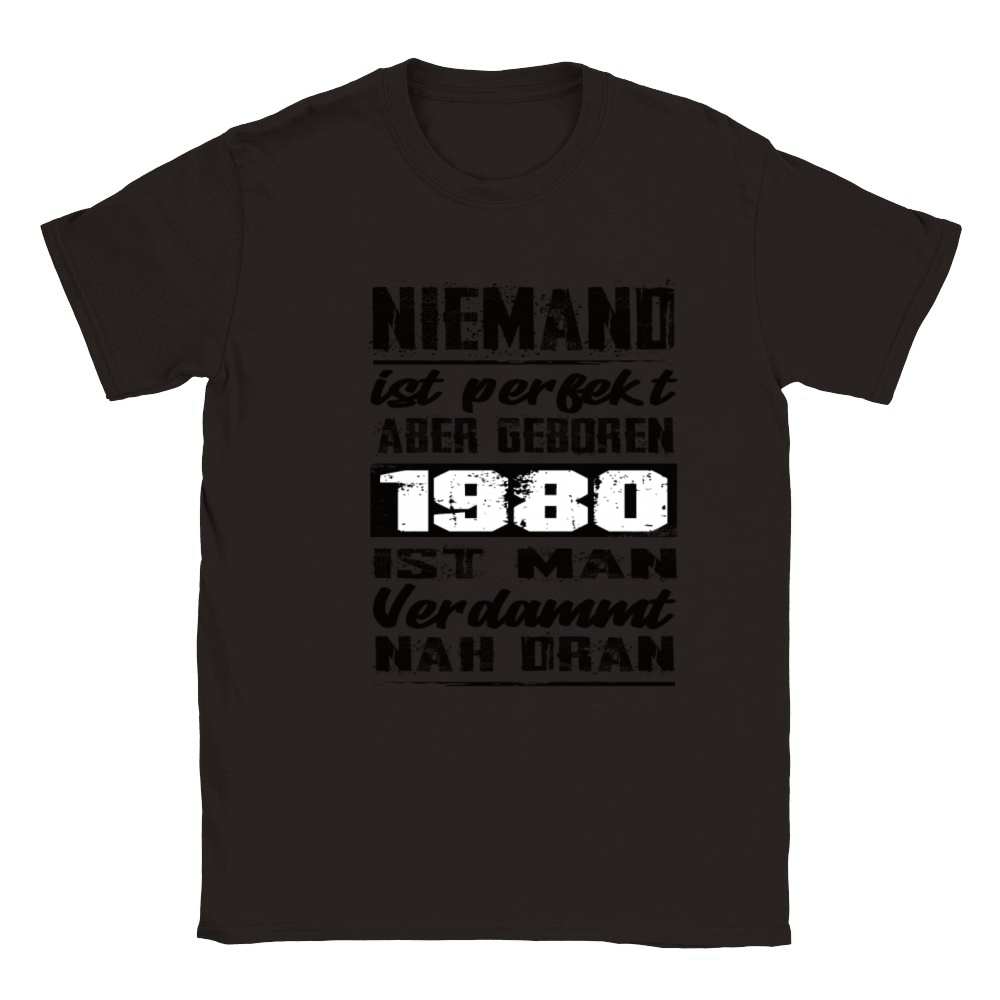 Nobody Is Perfect But Born 1980 Birthday Classic Kids Crewneck T-shirt