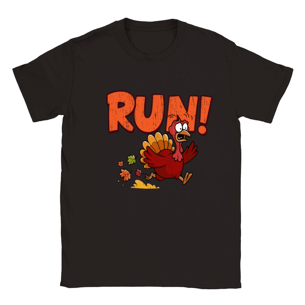 Thanksgiving Running Turkey Ritro Run Costume Classic Kids Crewneck T-shirt