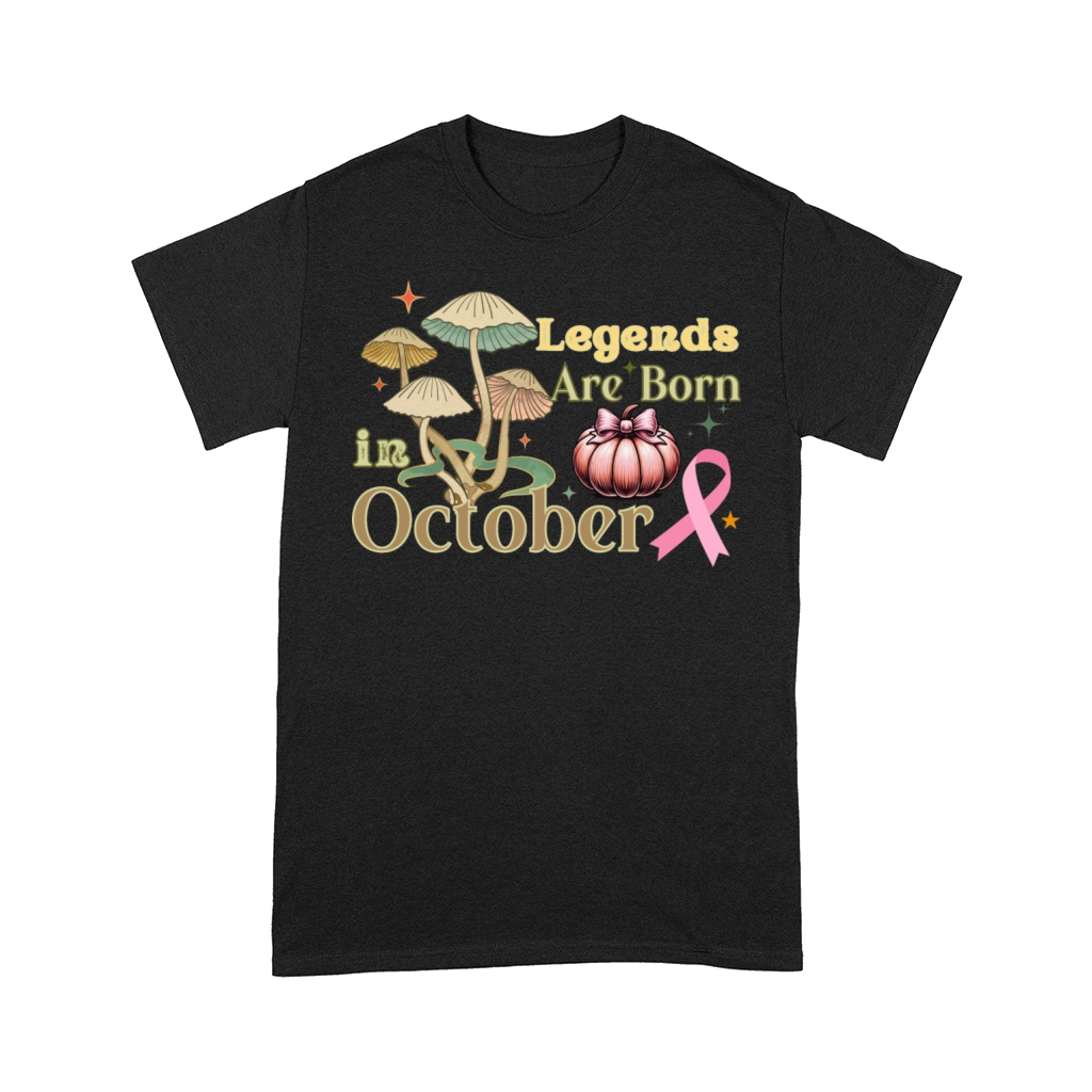 Legends Are Born In October Breast Cancer Design Comfort T-shirt