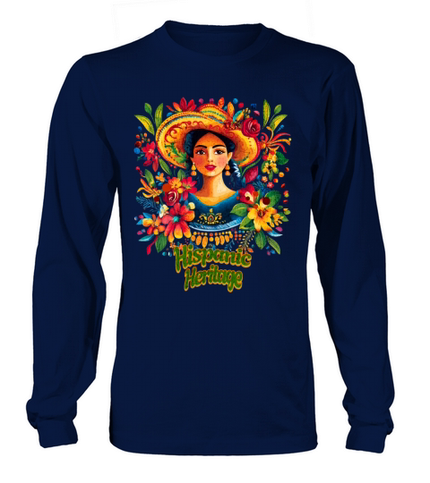 Colorful Hispanic Heritage floral Woman Long sleeved Unisex