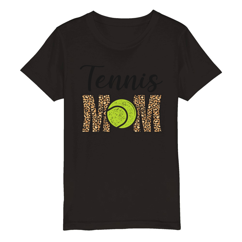 Funny Tennis Player Racket Mom Organic Kids Crewneck T-shirt