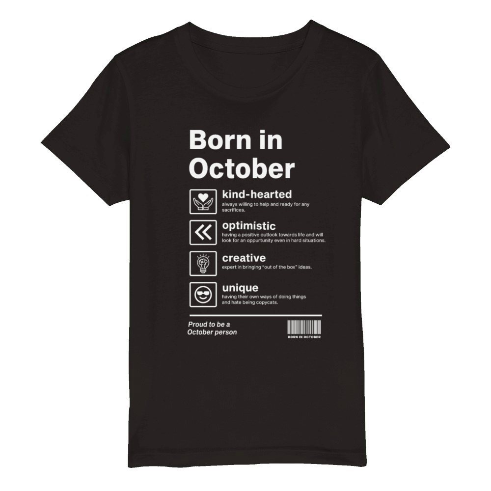 This King Was Born on October 19th Funny Birthday Organic Kids Crewneck T-shirt