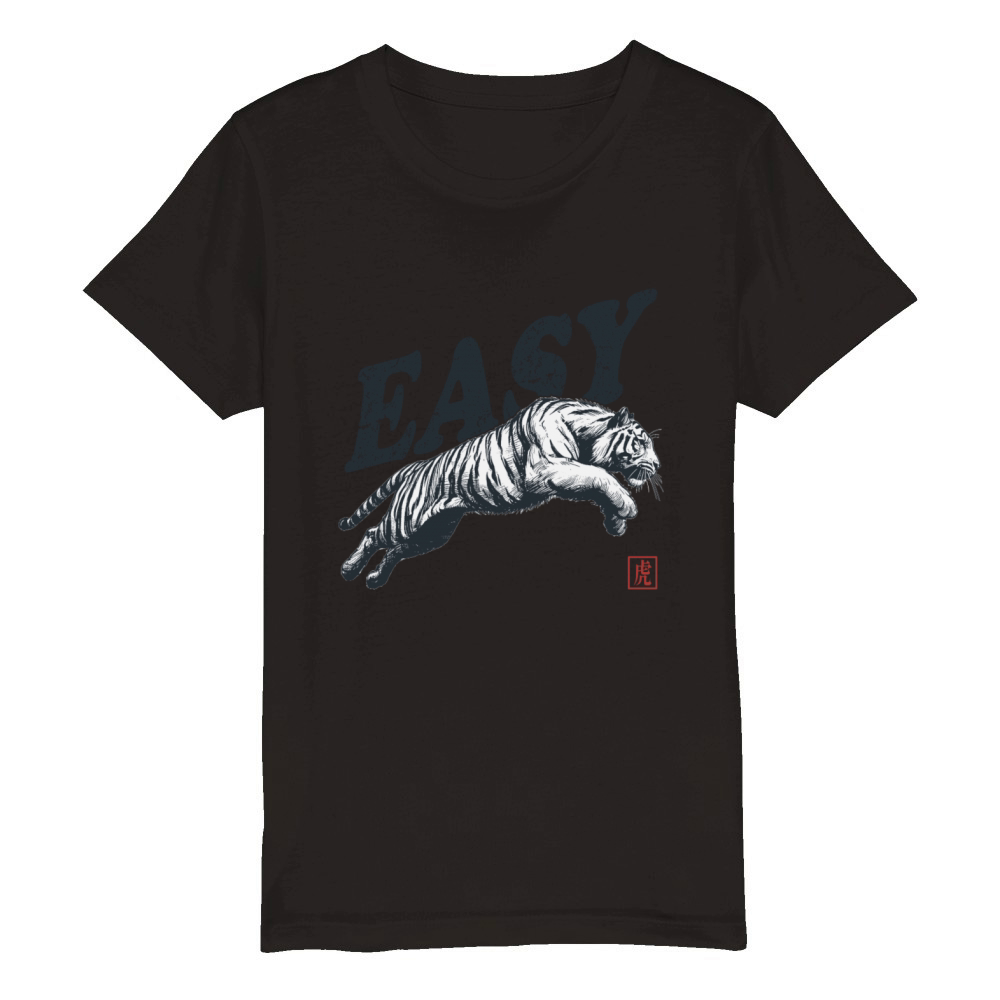 Vintage Tiger Throwback Design For Men Women Kids Organic Kids Crewneck T-shirt