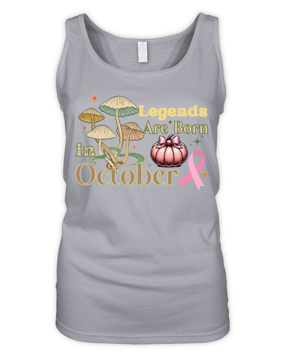 Legends Are Born In October Breast Cancer Design Organic Women's Tank Top