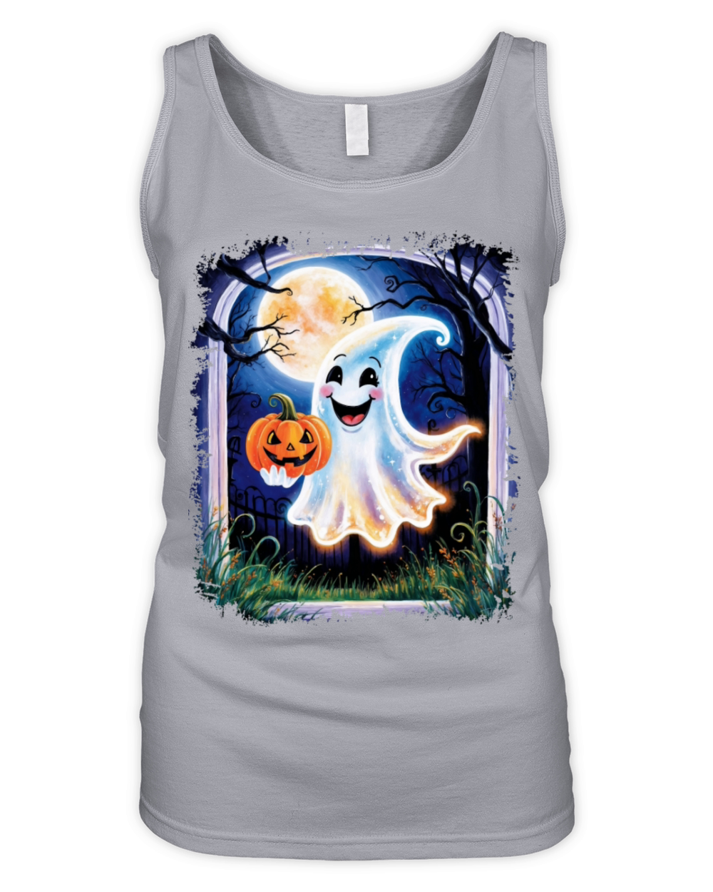 Trick or Treat halloween ghost funny Organic Women's Tank Top