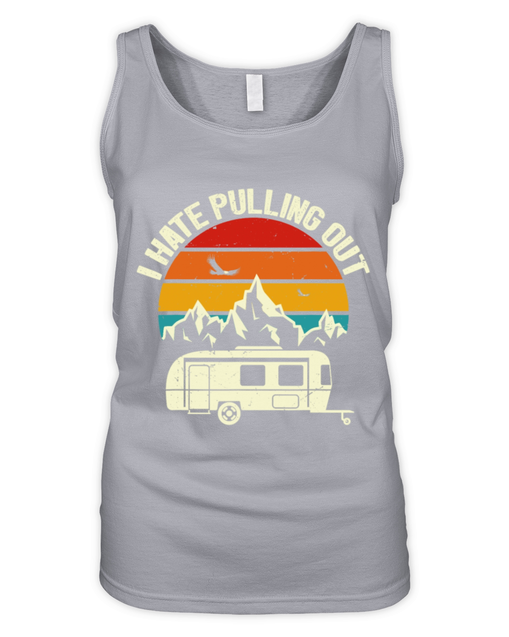 Vintage Mountains I Hate Pulling Out Funny Camping Organic Women's Tank Top
