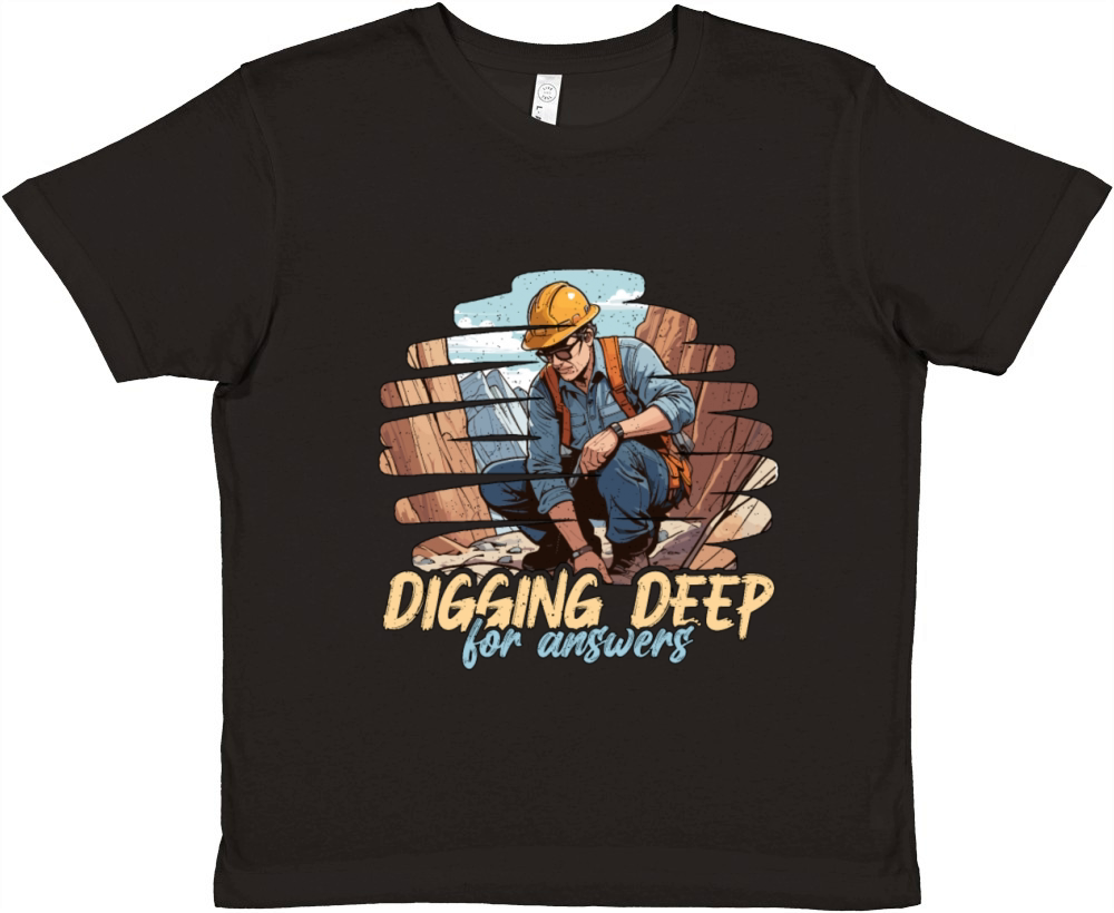 Geologist Digging Deep For Answers Rock Collector Premium Kids Crewneck T-shirt