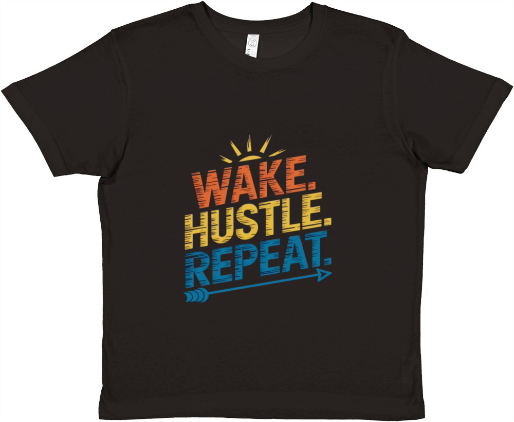 Wake Hustle Repeat Premium Kids Crewneck T-shirt