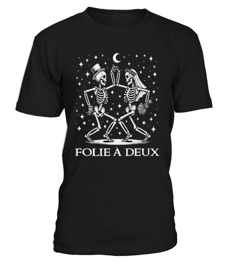Folie A Deux Dancing Skeleton French Bridal Couple T-Shirt Unisex