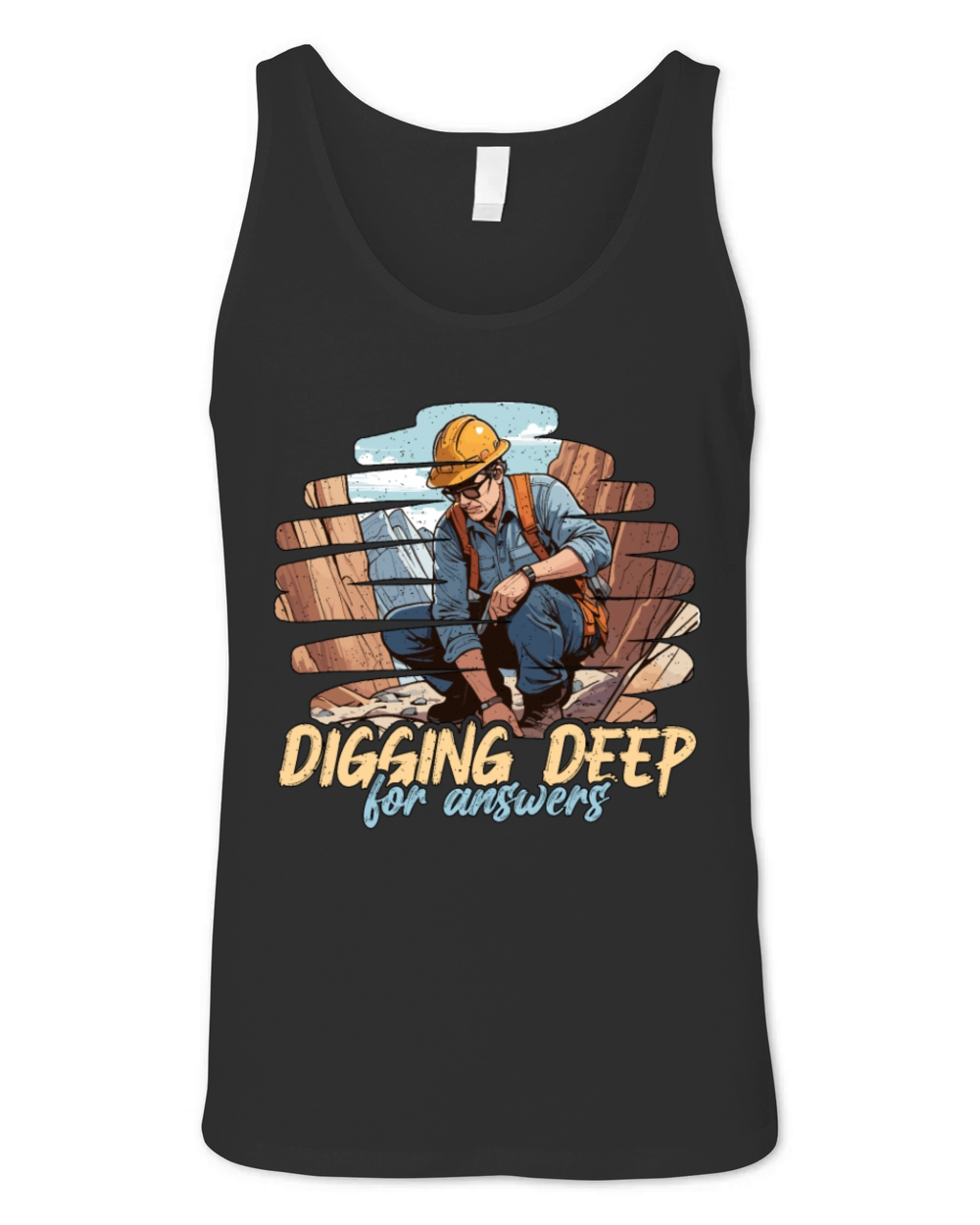 Geologist Digging Deep For Answers Rock Collector Unisex Jersey Tank