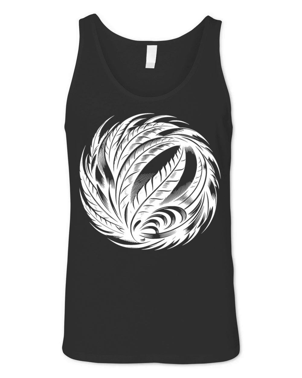 Spiritual Bird Feather Ball Meditation Symbol Unisex Jersey Tank