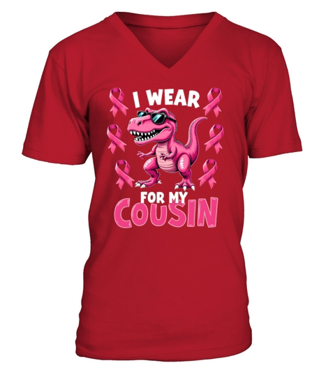 Breast Cancer Pink Awareness Design V-Neck T-shirt