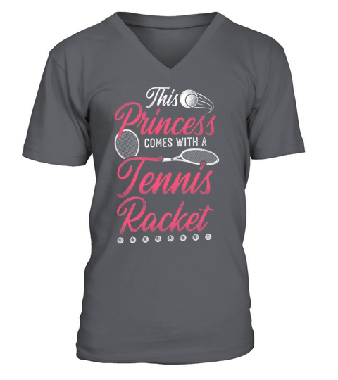 Funny Tennis Player Racket Girl V-Neck T-shirt