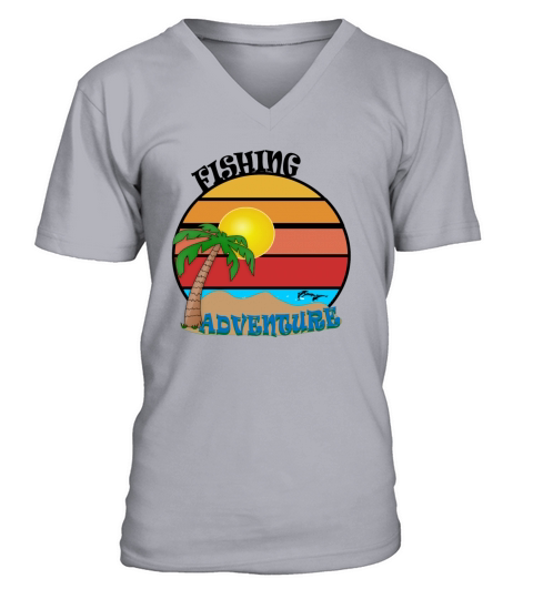 vintage fishing adventures V-Neck T-shirt