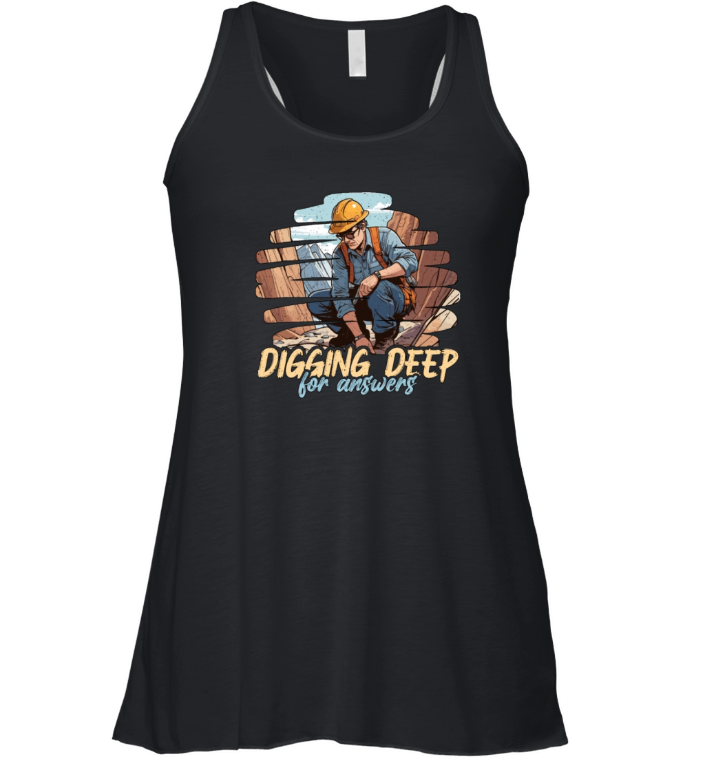 Geologist Digging Deep For Answers Rock Collector Women's Flowy Tank Top