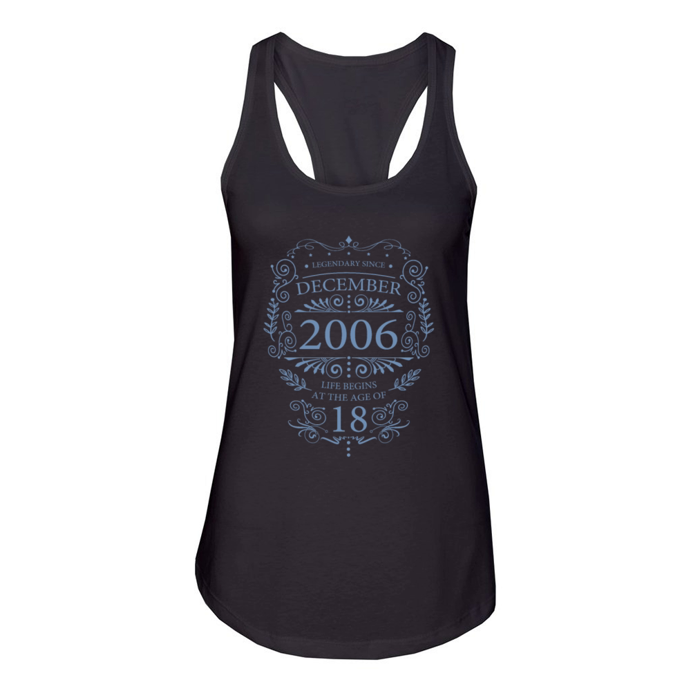 Legendary Since December 2006 Birthday Design Women's Racerback Tank