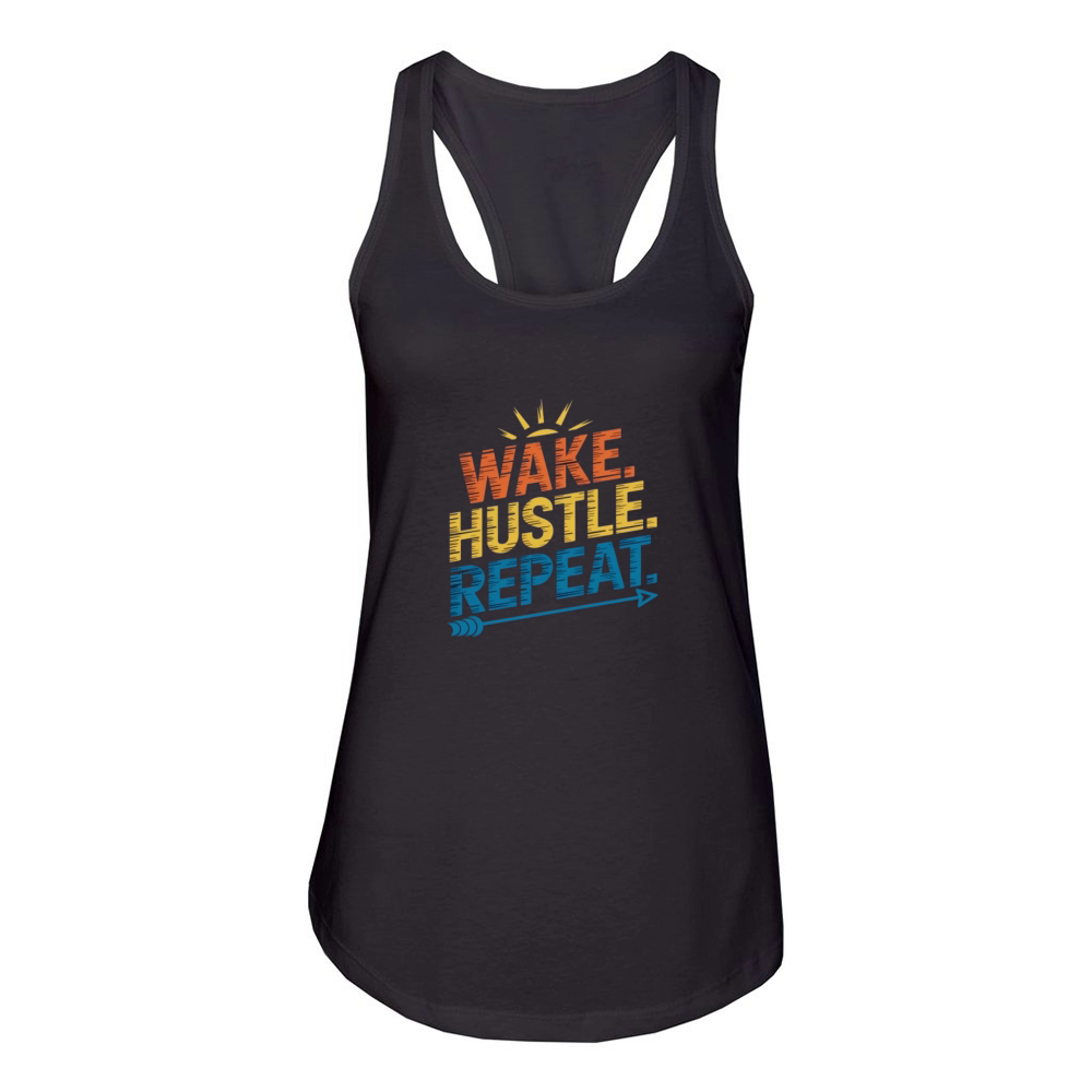 Wake Hustle Repeat Women's Racerback Tank