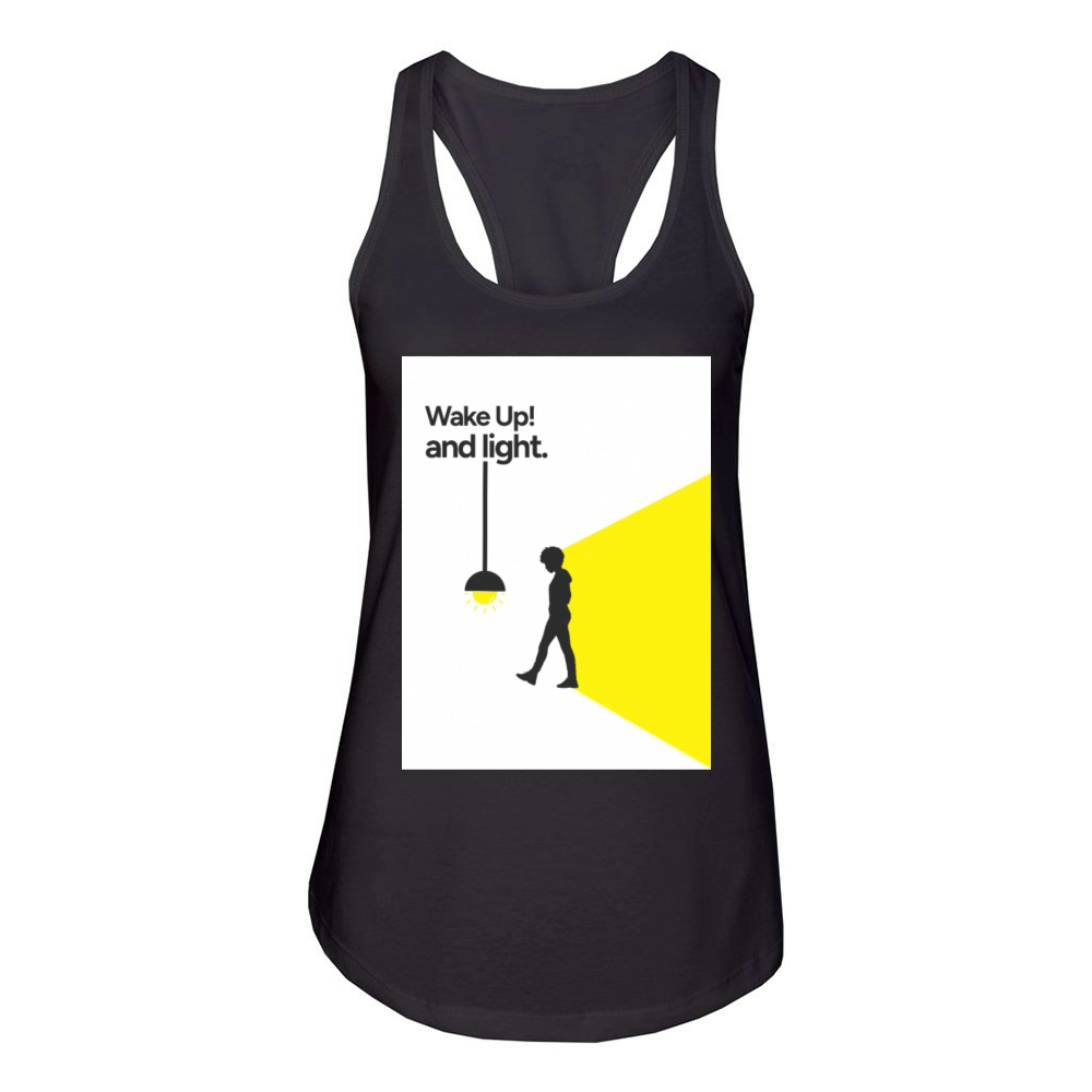 Wake up and light Women's Racerback Tank
