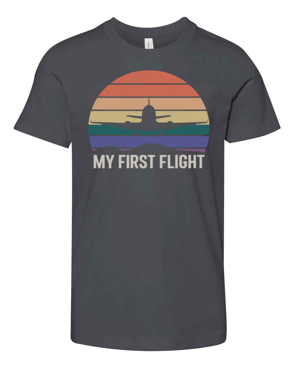 My First Flight Airplane Sunset Adventure Youth Unisex Jersey Tee