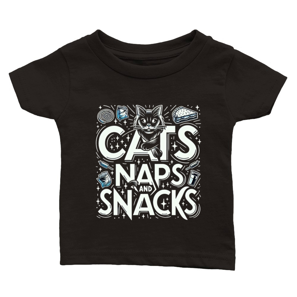 Cats Naps And Snacks 9 Classic Baby Crewneck T-shirt