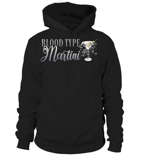 Blood Type Martini Cocktail Bartender Hoodie Unisex