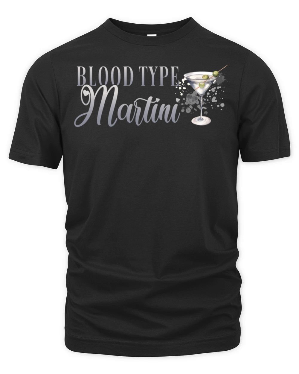 Blood Type Martini Cocktail Bartender Organic Unisex T-shirt