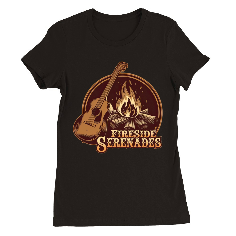 Fireside Serenades - Country Music Gifts Premium Womens Crewneck T-shirt