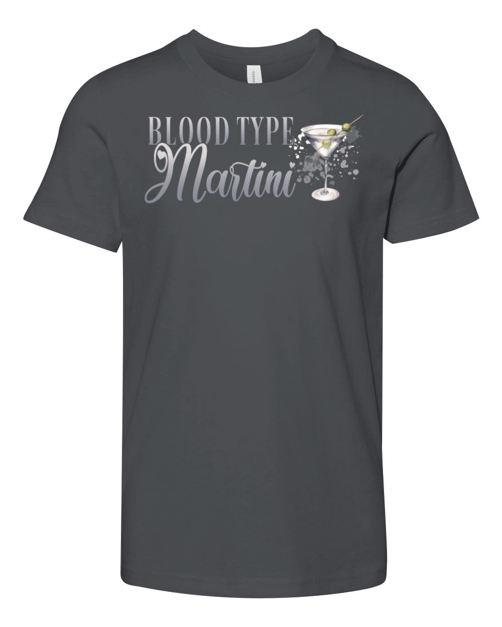 Blood Type Martini Cocktail Bartender Youth Unisex Jersey Tee