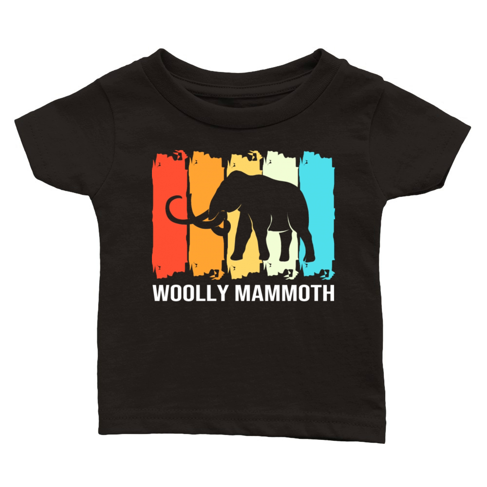 Retro Vintage Woolly Mammoth Elephant Silhouette Classic Baby Crewneck T-shirt