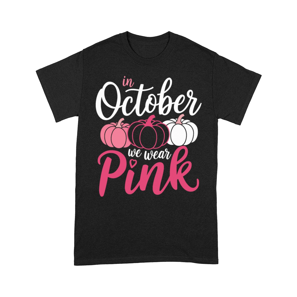 Breast Cancer In October We Wear Pink Pumpkin Comfort T-shirt