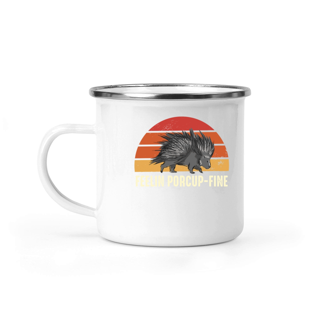 Feelin Porcup-Fine Retro Sunset Porcupine Camping Mug