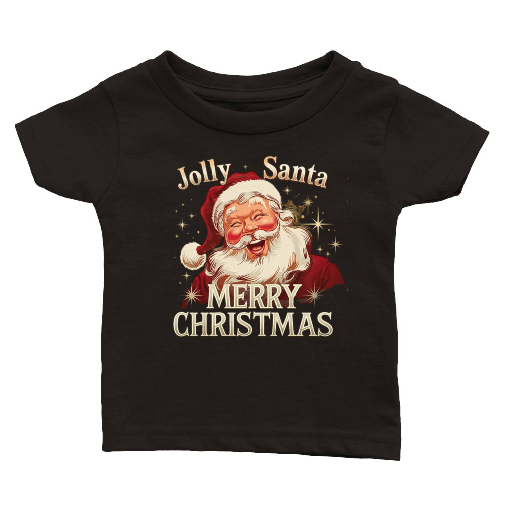 Jolly Santa Merry Christmas Classic Baby Crewneck T-shirt