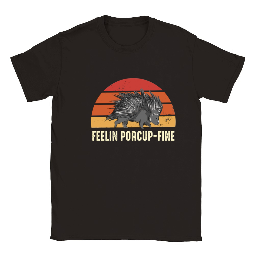 Feelin Porcup-Fine Retro Sunset Porcupine Classic Kids Crewneck T-shirt