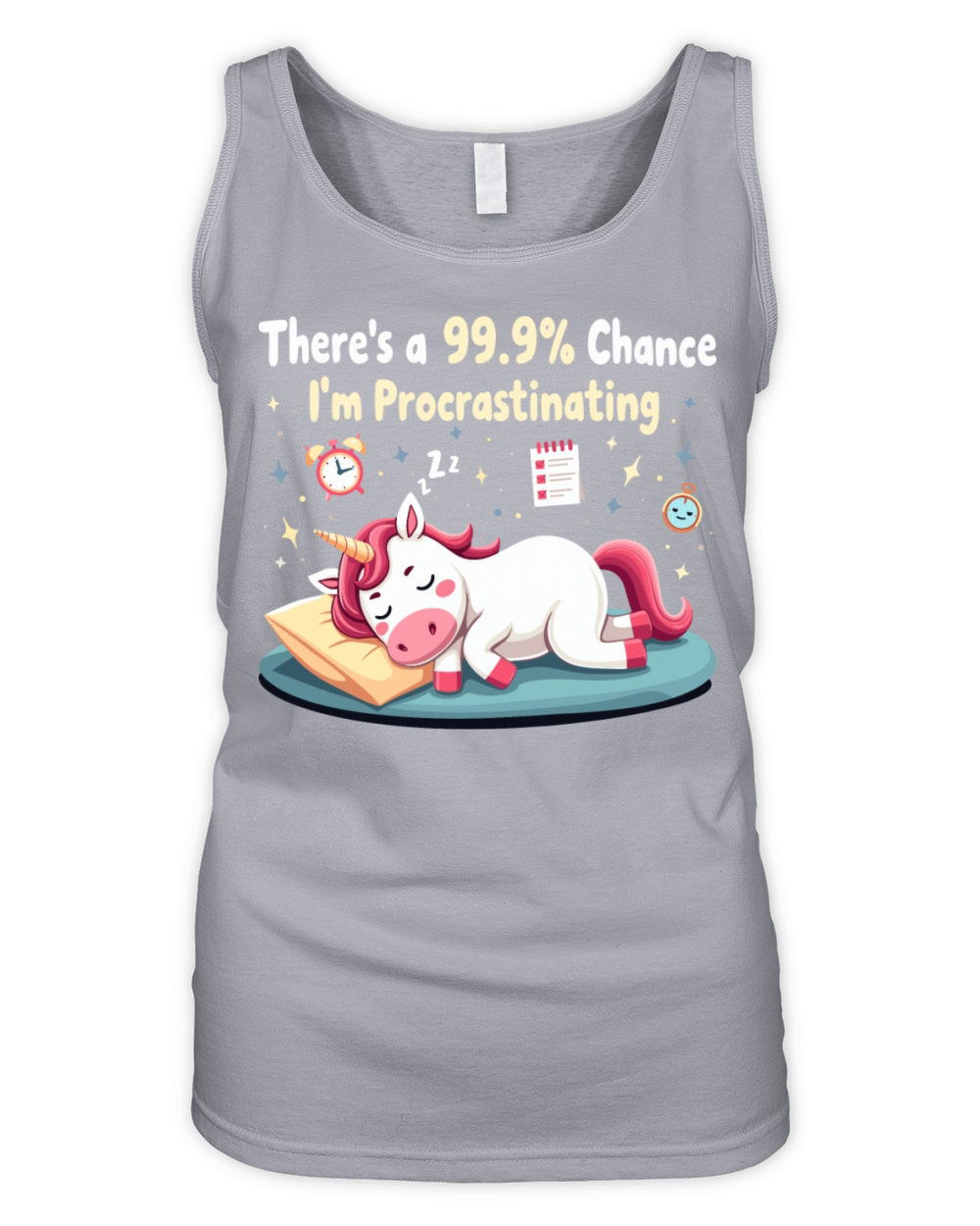 Funny Procrastinating Unicorn Sarcastic Organic Women's Tank Top