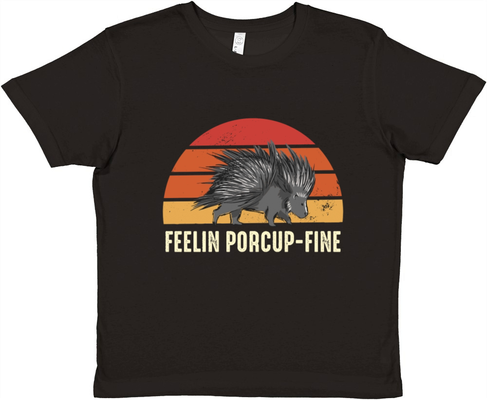 Feelin Porcup-Fine Retro Sunset Porcupine Premium Kids Crewneck T-shirt