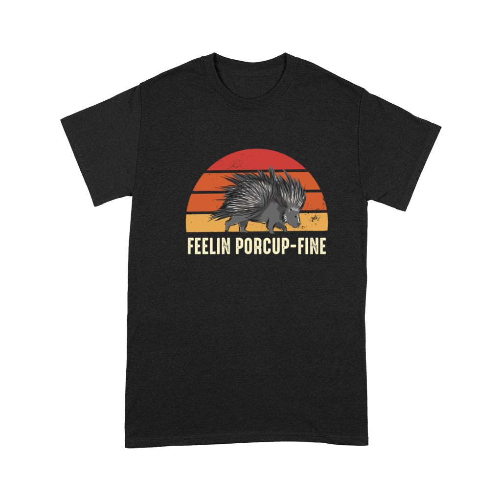 Feelin Porcup-Fine Retro Sunset Porcupine Premium T-shirt