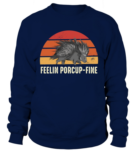 Feelin Porcup-Fine Retro Sunset Porcupine Sweatshirt Unisex