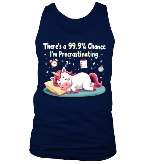 Funny Procrastinating Unicorn Sarcastic Tank Top Unisex