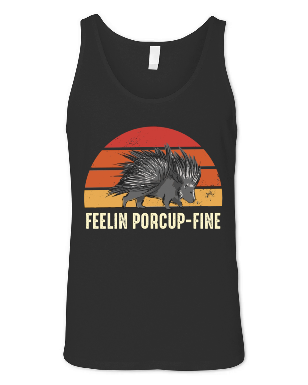 Feelin Porcup-Fine Retro Sunset Porcupine Unisex Jersey Tank