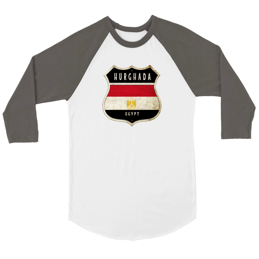 Hurghada Egypt coat of arms design Unisex ¾ sleeve Raglan T-shirt